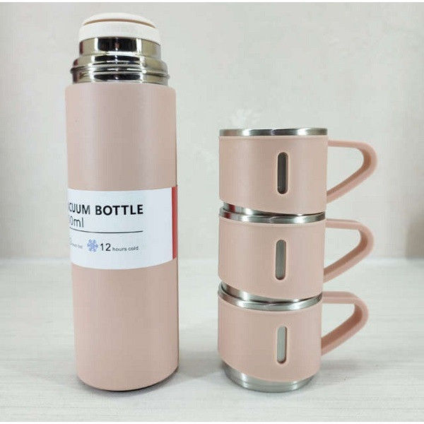 فلاسک و لیوان مدل hot-cold گنجایش 0.5 لیتر بسته 3 عددی - جعبه آسیب دیده
