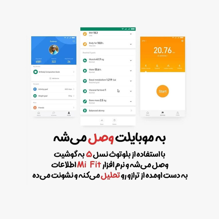 ترازو هوشمند شیائومی مدل Xiaomi Body Composition Scale S400 - نسخه گلوبال