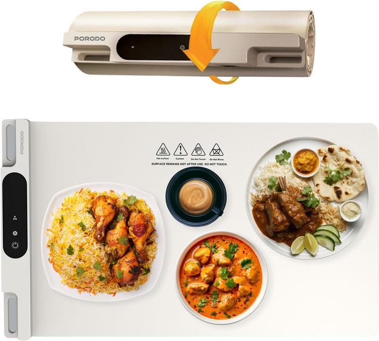 صفحه گرمکن غذا قابل حمل و رولشونده – Porodo Lifestyle Warming Mat