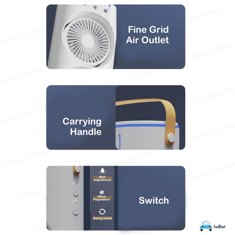 پنکه مهپاش دوقلو قابل حمل مدل Dual Spray Fan