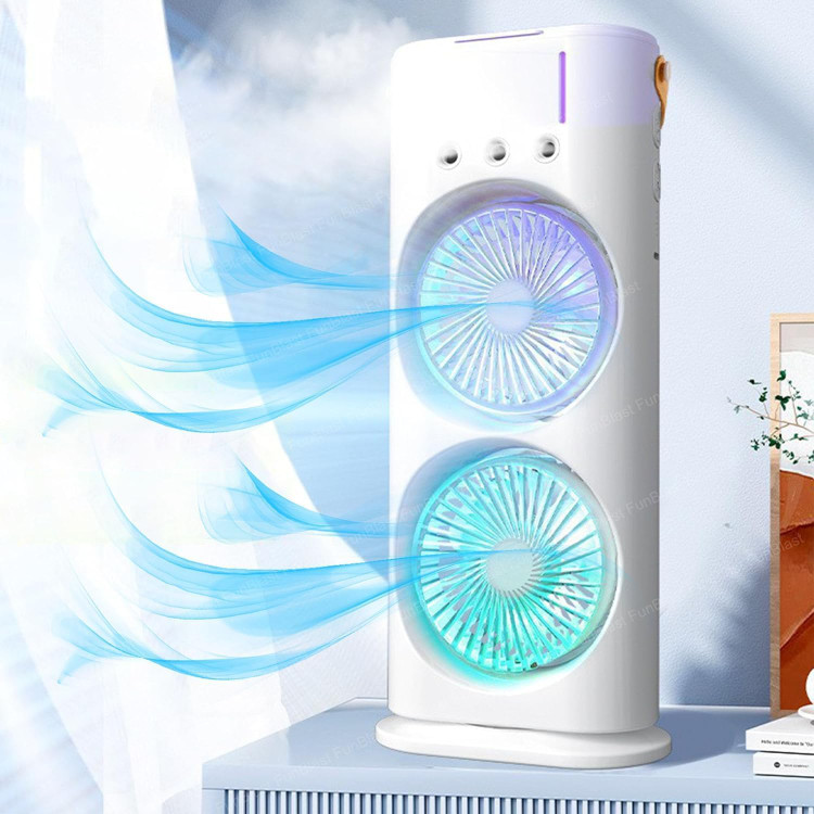 پنکه مهپاش دوقلو قابل حمل مدل Dual Spray Fan