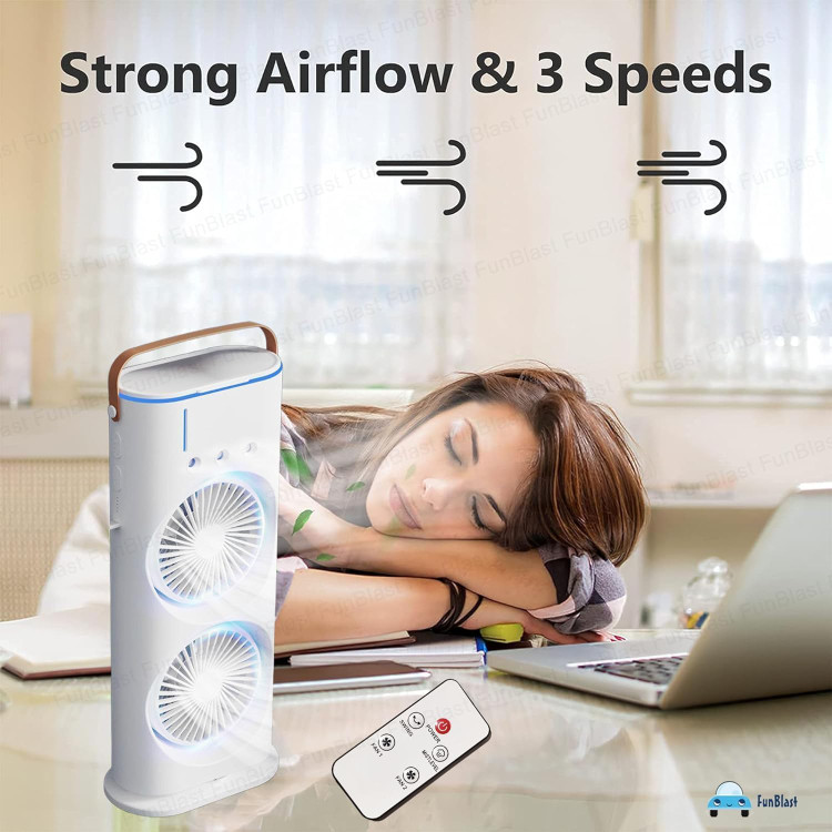 پنکه مهپاش دوقلو قابل حمل مدل Dual Spray Fan