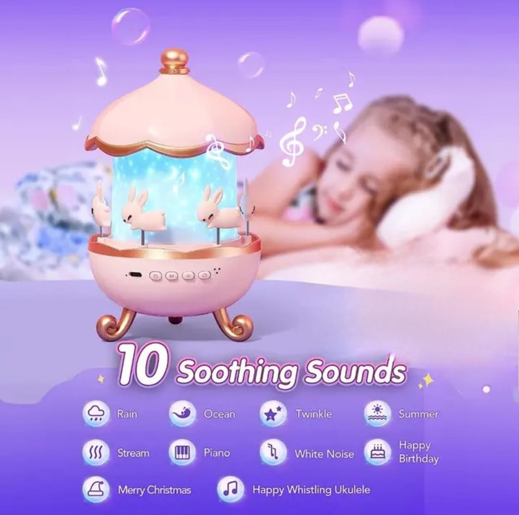 چراغ خواب پروژکتور خرگوشی طرح چرخ و فلک - نسخه اورجینال