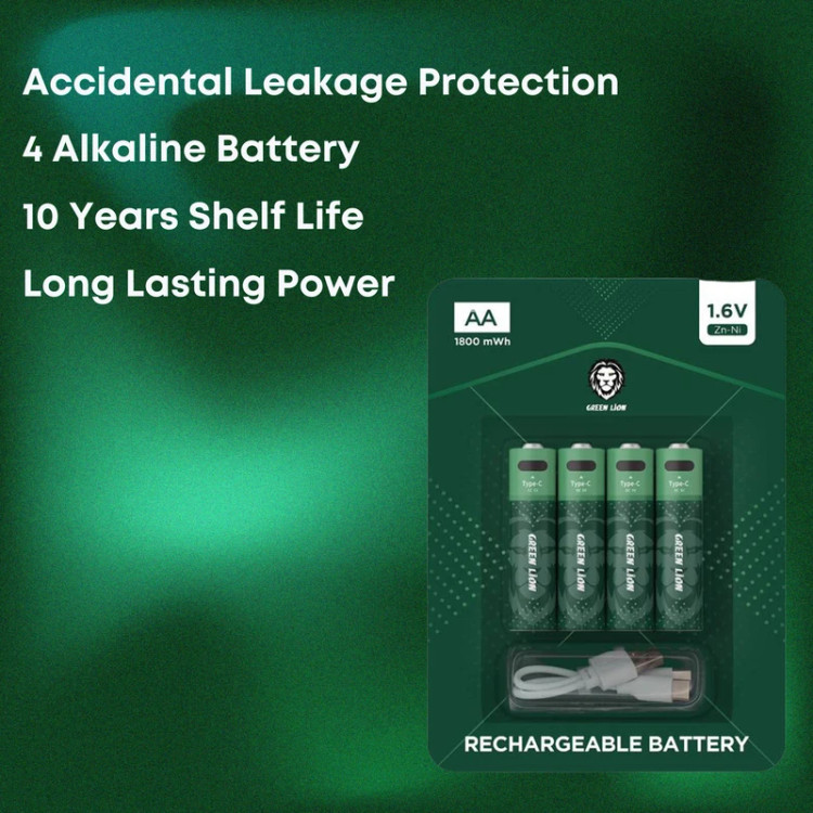 باتری قلمی قابل شارژ گرین لاین مدل AA ظرفیت 1800mWh